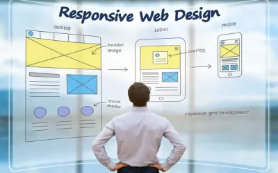 Prikaz responzivne web stranice na desktopu, tabletu i pametnom telefonu