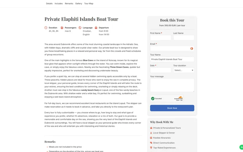 Boat Rentals Dubrovnik booking sustav