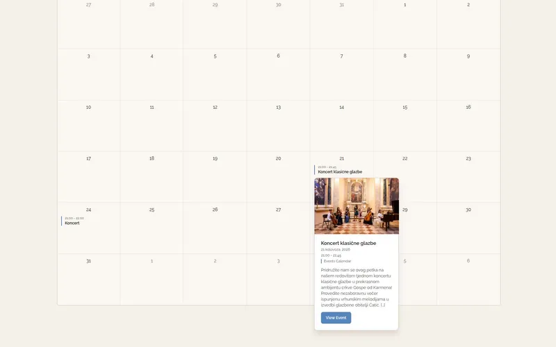 Music Family Ćatić kalendar događanja