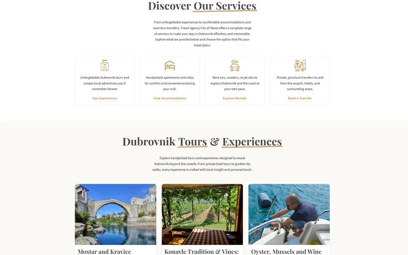 City of Stone Travel Agency features